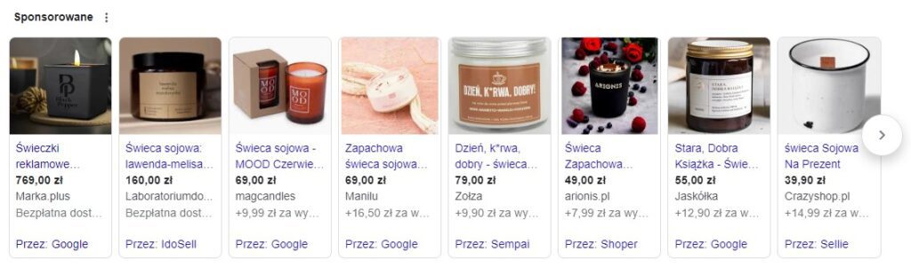 reklama produktowa Google